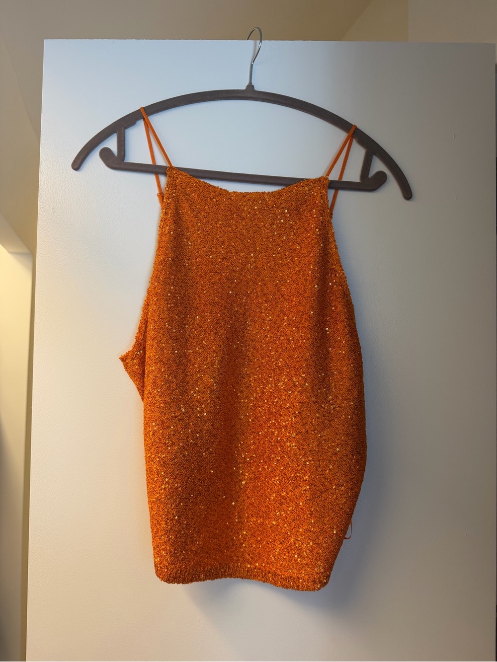 Urban Outfitters Orange Sequin Cami